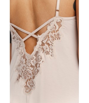 Nuisette micromodal beige tirantes